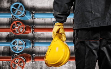 Maintenance worker with his hard hat 