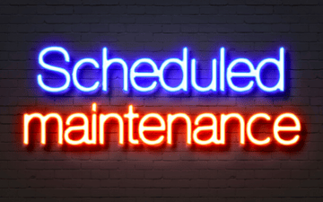 Scheduled maintenance neon sign 