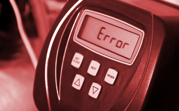 Error message displayed on a piece of equipment 