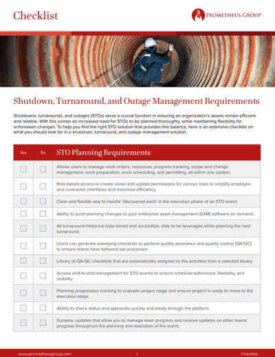 STO Management Requirements Checklist