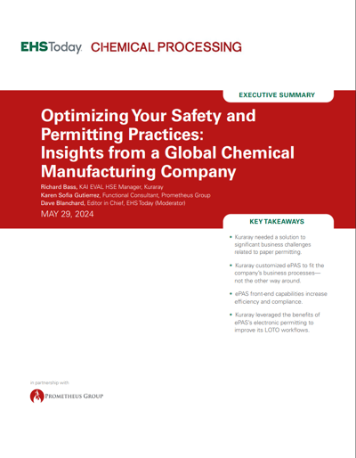 Optimizing Your Safety and Permitting Practices: Insights from a Global Chemical Manufacturing Company